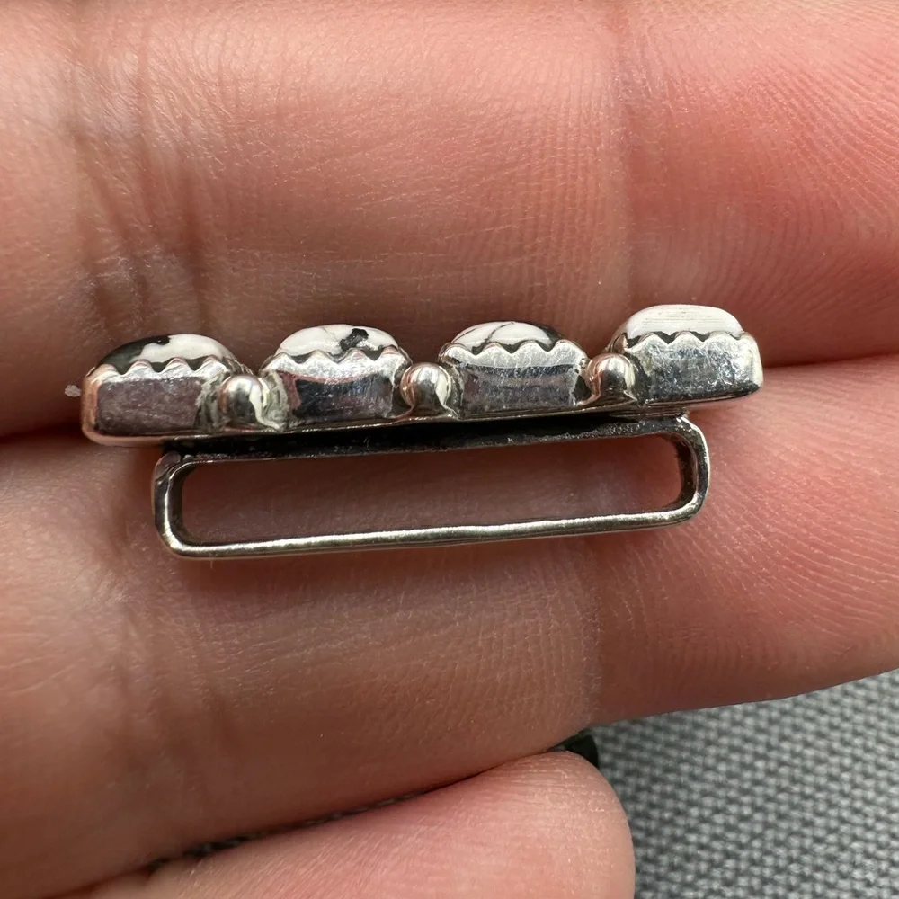 ⌚White Buffalo Sterling Silver 925 Watch Band Charm iWatch Handmade